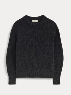 Everlane Cocoon Crew Alpaca-Blend Sweater - Heathers Black, S, EUC